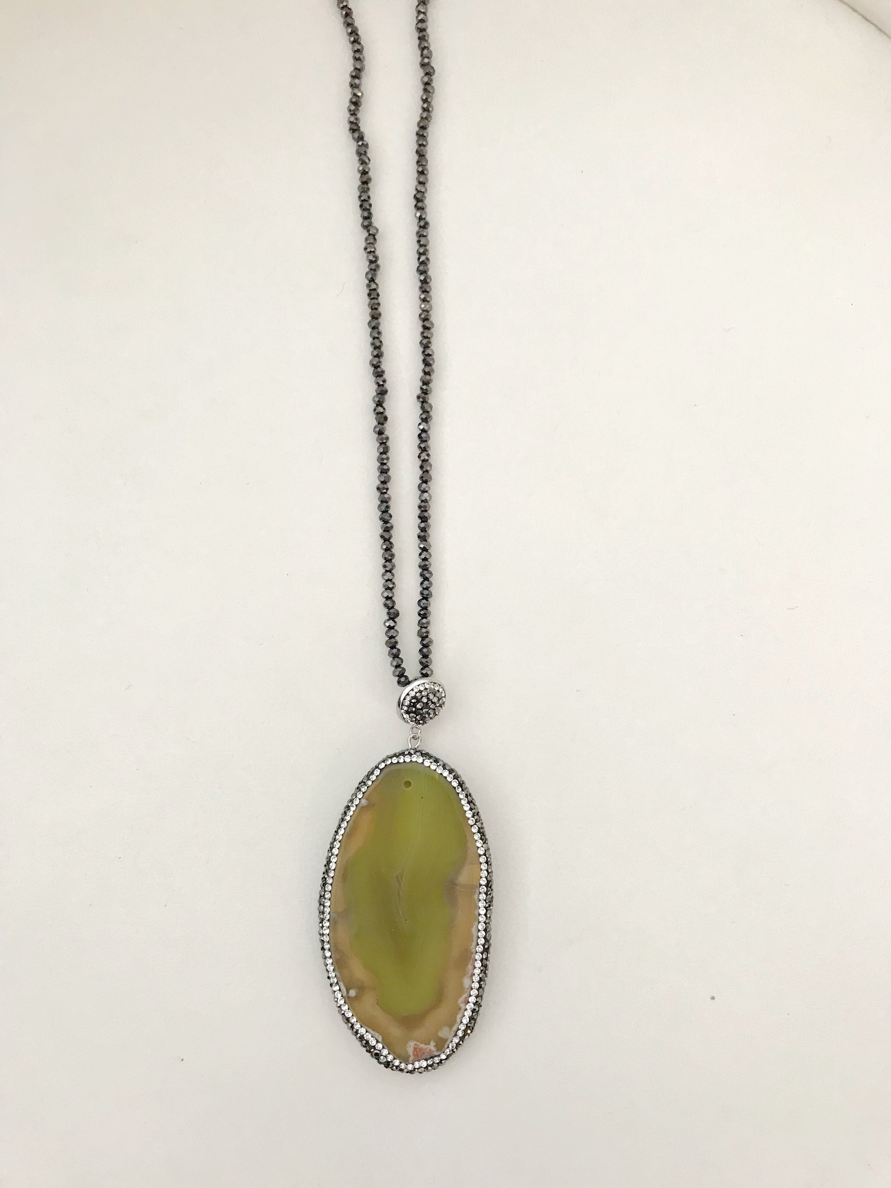 Natural Stone Yellow Necklace