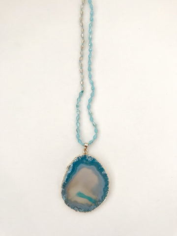 Natural Stone Blue Necklace