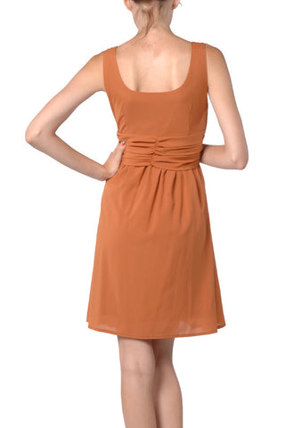 Orange Block Chiffon Dress