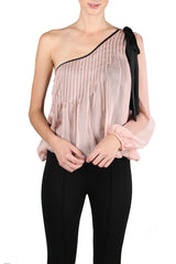 One Shoulder Blush Blouse