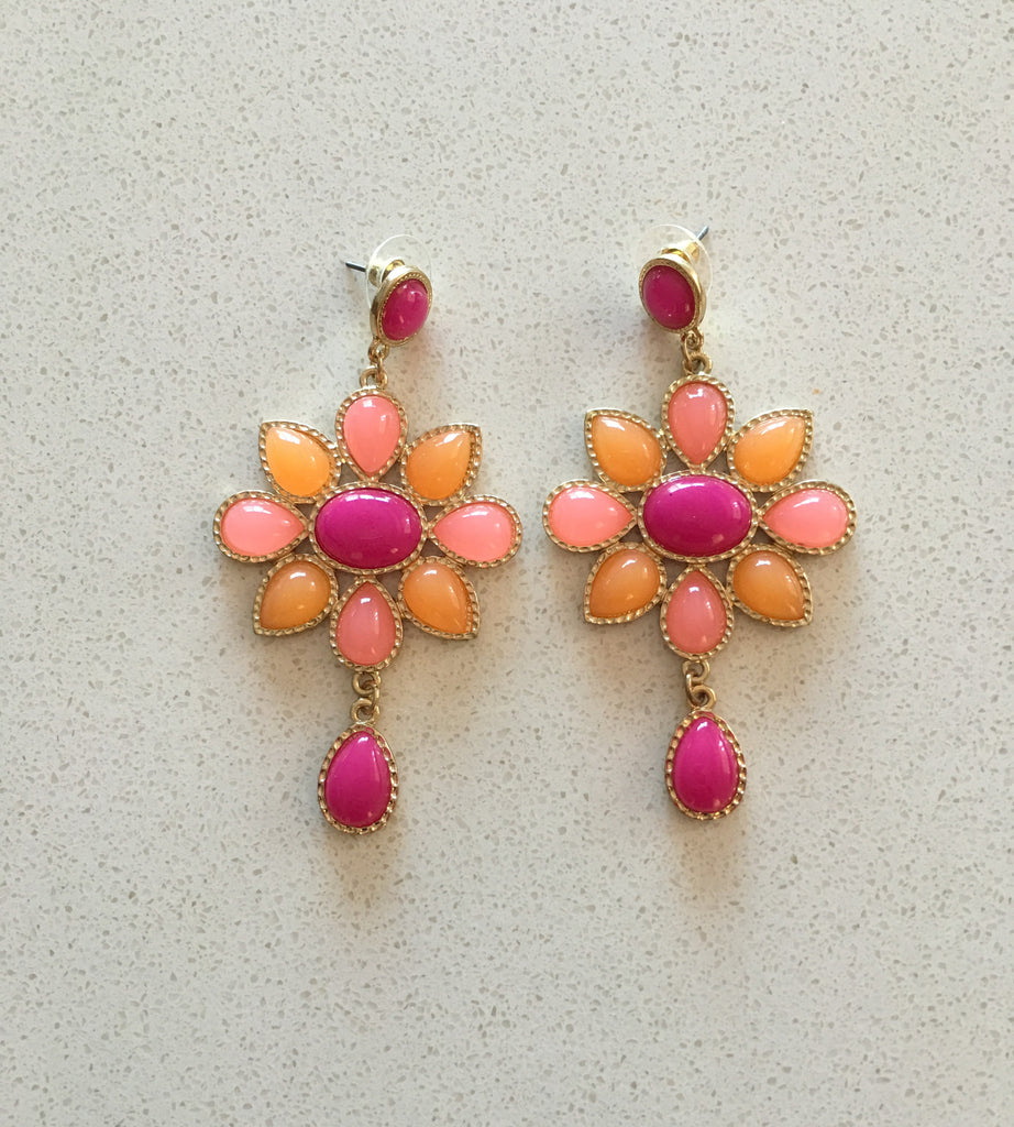 Stone Drop Earrings, Available in 2 Colors