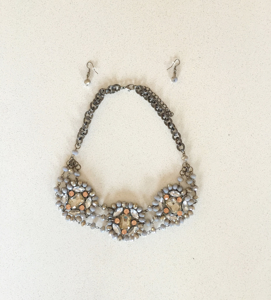 Statement Necklace With Silver and Gold Hues
