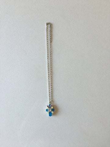 Silver Chain Long Stone Necklace