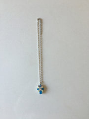 Silver Chain Long Stone Necklace