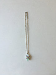 Silver Chain Long Stone Necklace